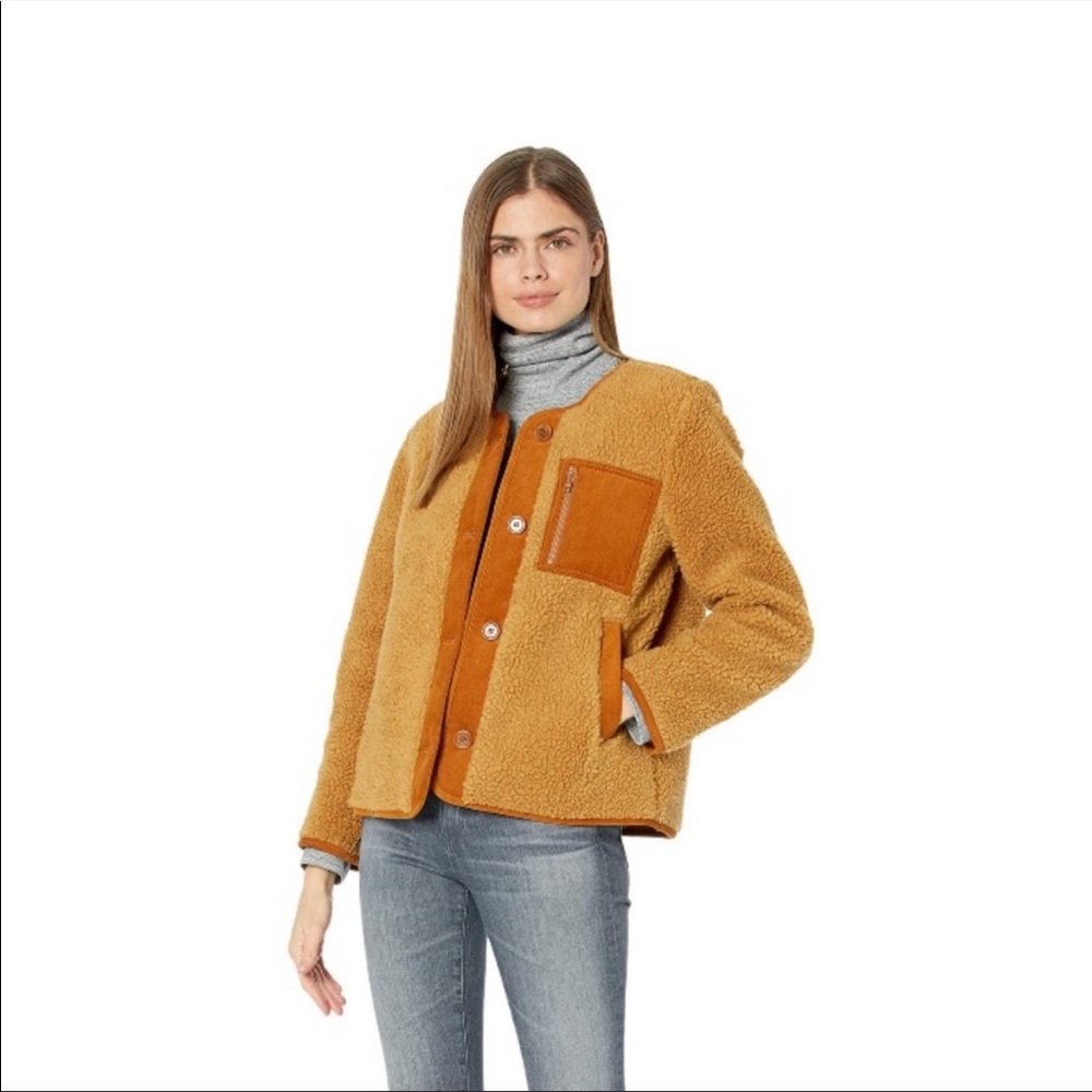 Madewell Sherpa liner jacket mustard
